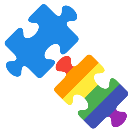 Logo voor Autiroze. AutiRoze is er om lhbti+ met autisme hun plek te laten vinden in de regenboog gemeenschap, de autisme gemeenschap en de samenleving als geheel.